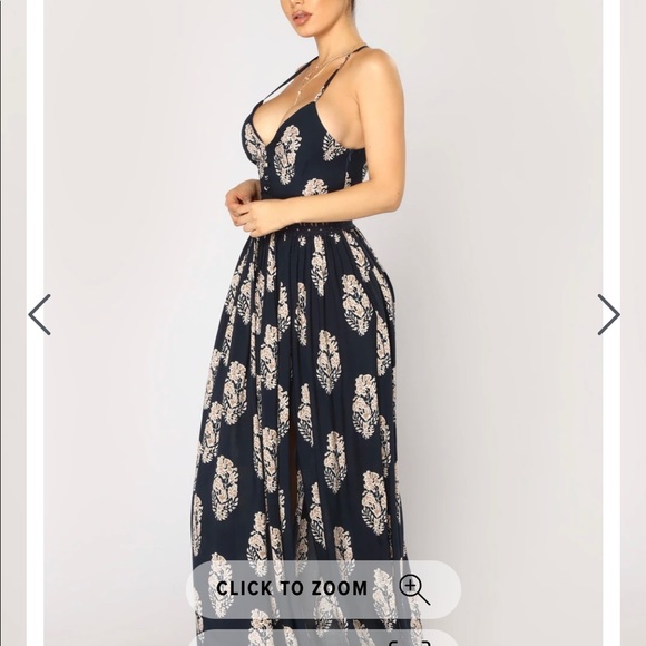 Fashion Nova Navy blue Maxi Dress. - Picture 4 of 5